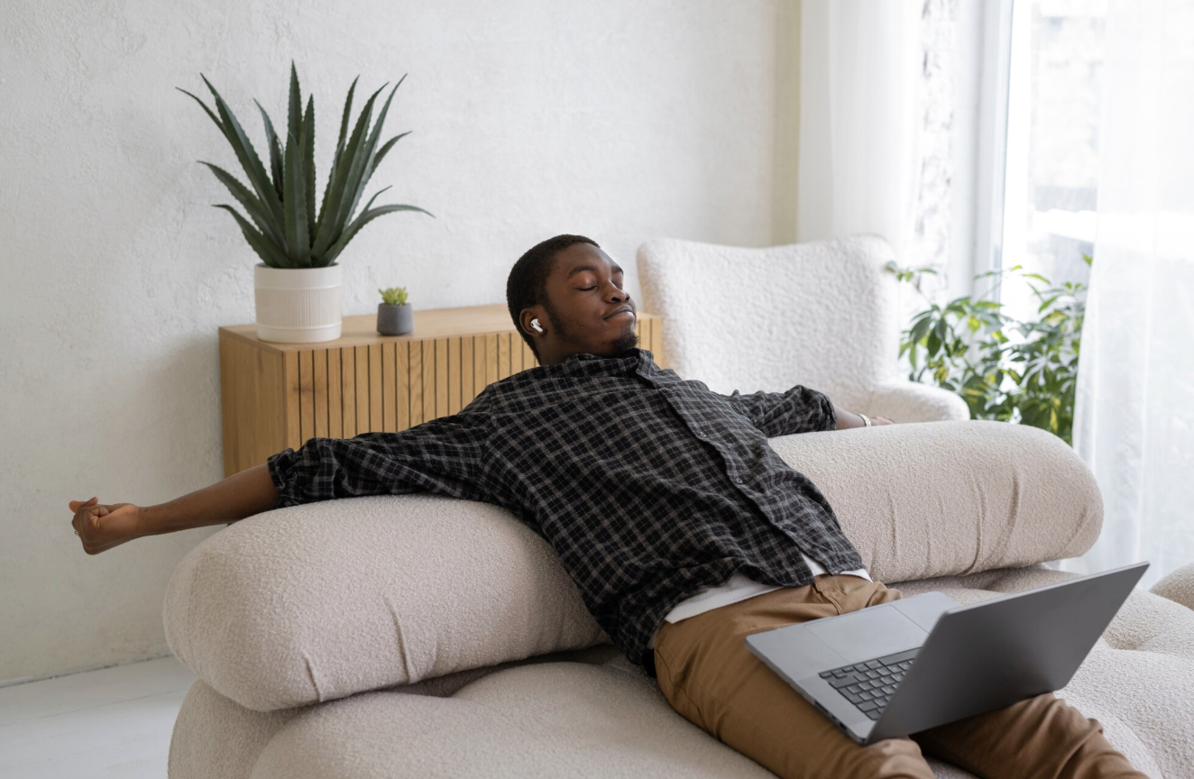 photo of man relaxed